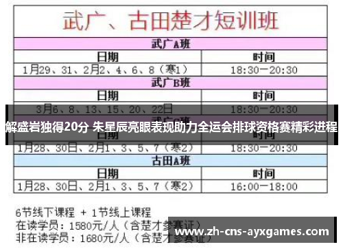 解盛岩独得20分 朱星辰亮眼表现助力全运会排球资格赛精彩进程